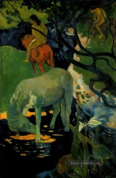 die Weißen Pferd Beitrag Impressionismus Primitivismus Paul Gauguin Ölgemälde